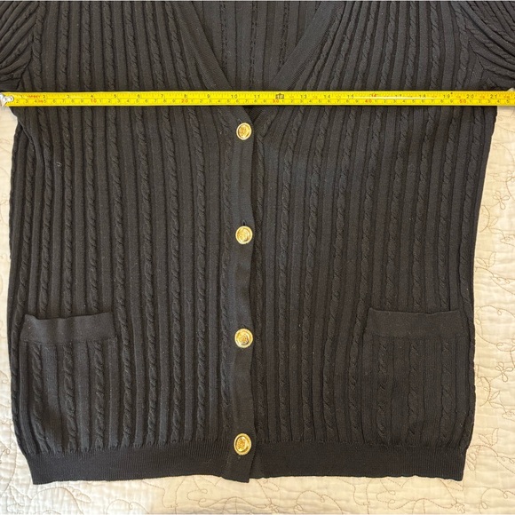 Celine Black 100% Wool Vintage Ribbed Women's Sweater- Large - Picture 11 of 14